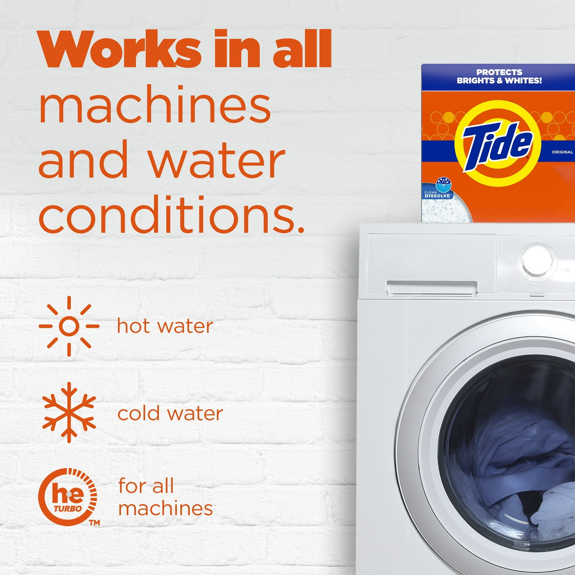 Tide Powder Laundry Detergent, Original Scent, 50 oz, 44 Loads