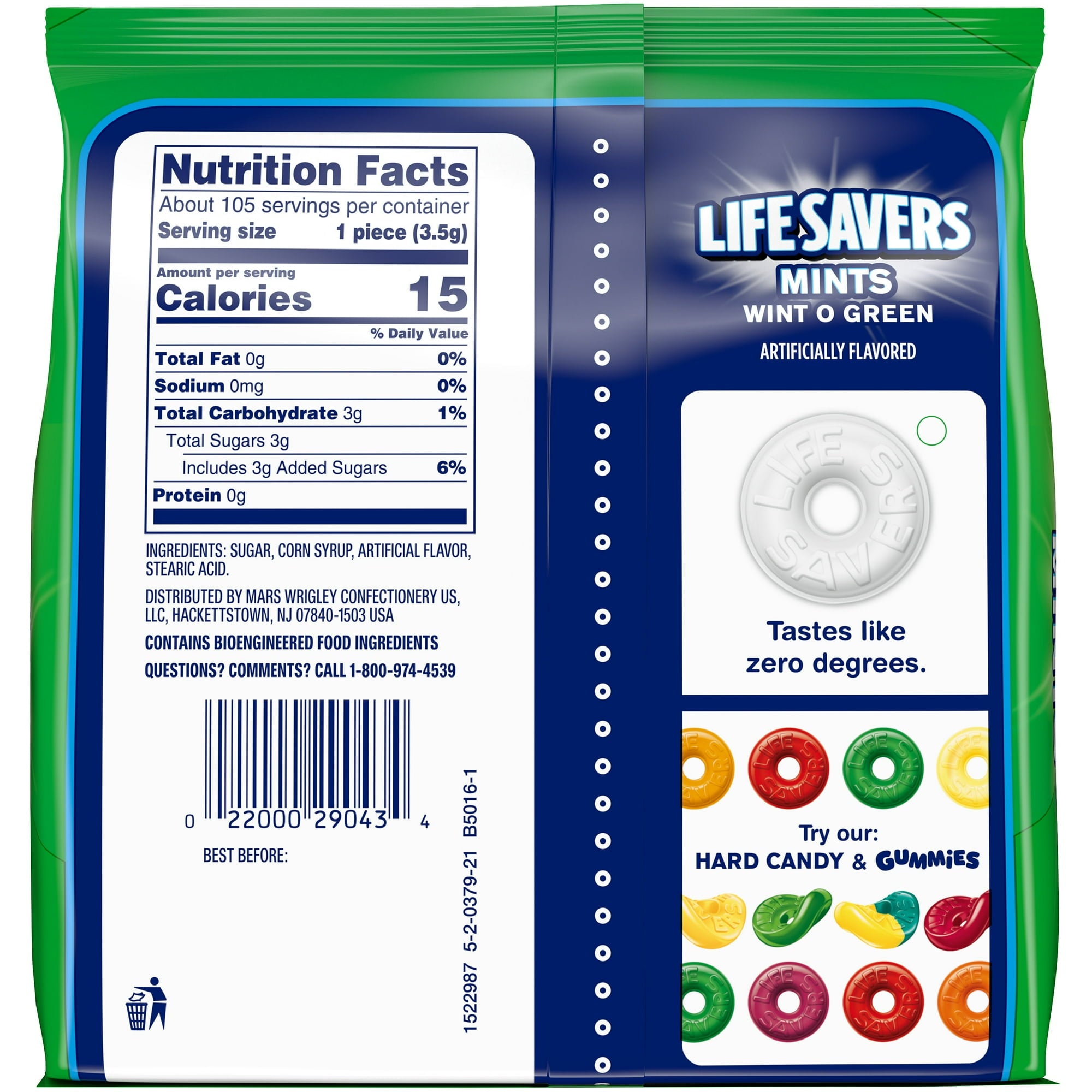 Life Savers Wint-O-Green Breath Mints Hard Candy, Sharing Size - 13 oz