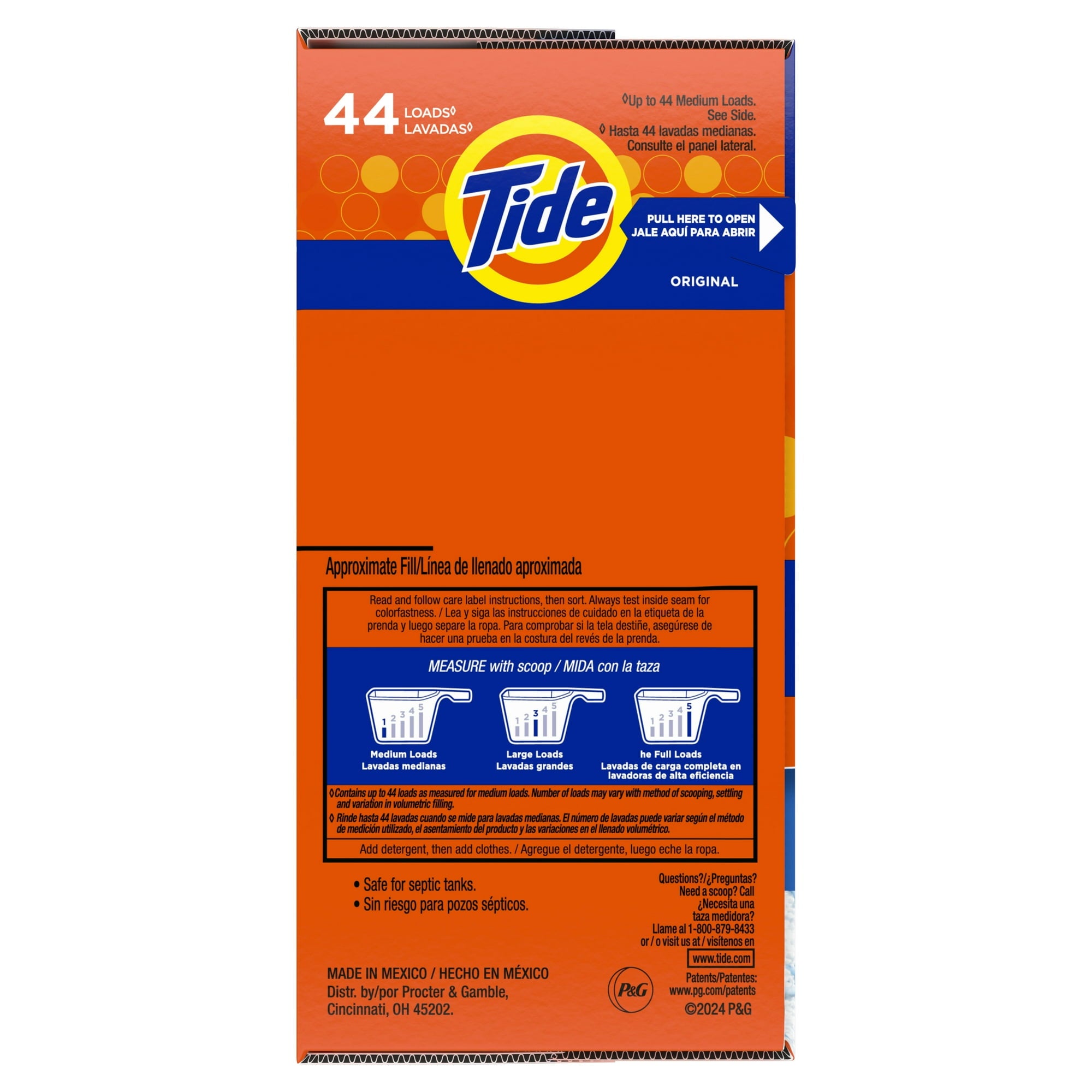 Tide Powder Laundry Detergent, Original Scent, 50 oz, 44 Loads