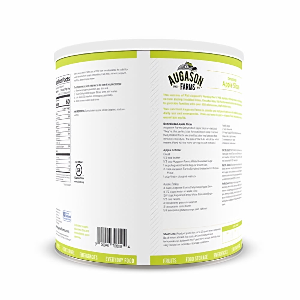 Augason Farms Dehydrated Apple Slices, 20 Servings, 12 oz. (Pack of 2)