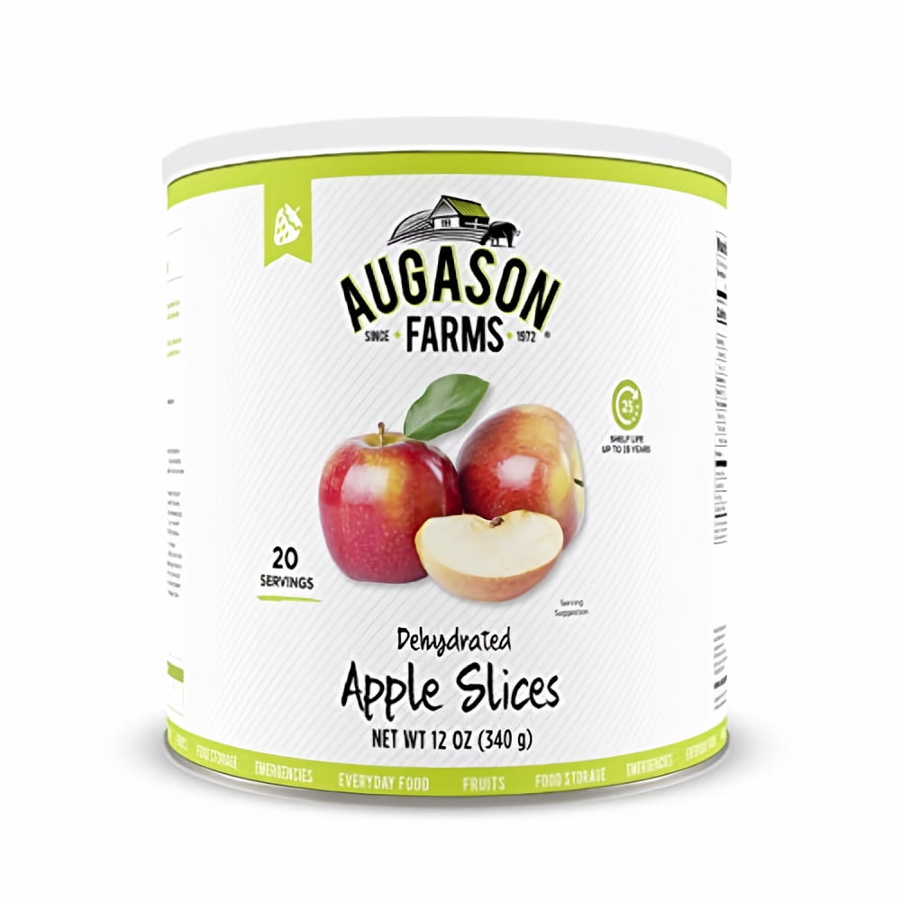Augason Farms Dehydrated Apple Slices, 20 Servings, 12 oz. (Pack of 2)