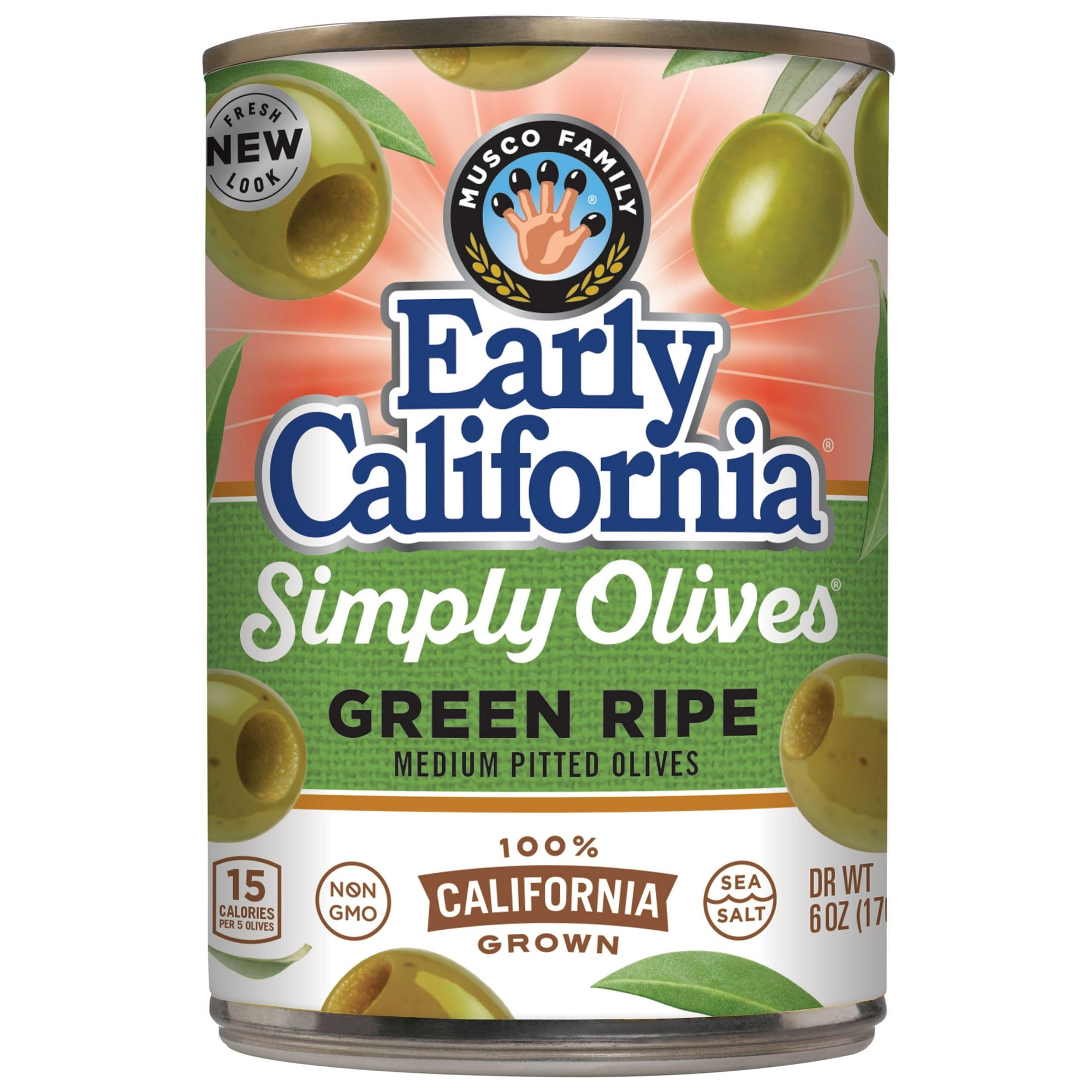 Early California Simply Green Ripe Medium Olives 6 oz Can Major Allergens Not Contained